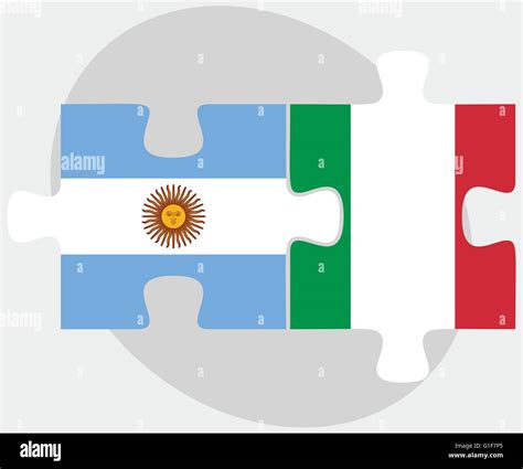 Vector Image Argentina And Italy Flags In Puzzle Isolated On White