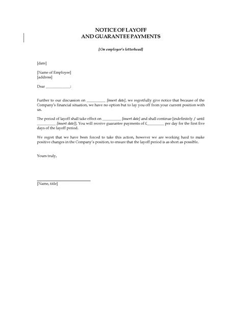 Layoff Letter Template Free