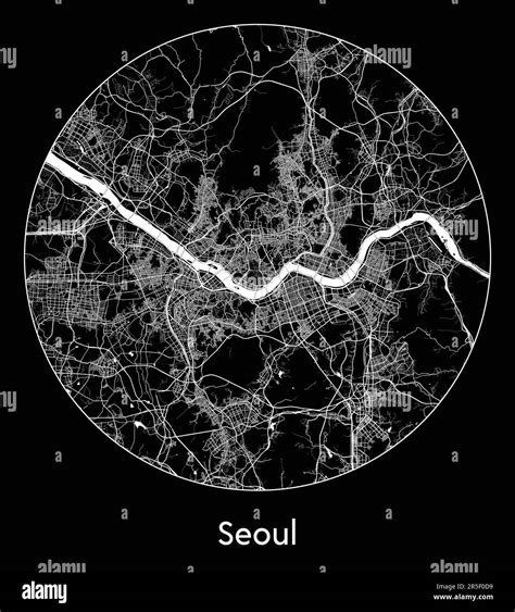 City Map Seoul South Korea Asia Vector Illustration Stock Vector Image