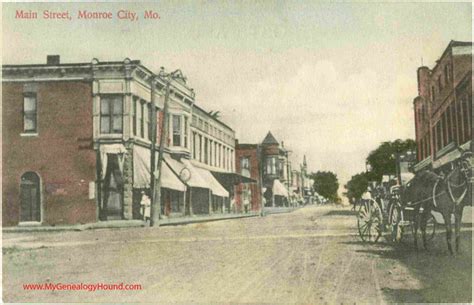 Monroe City Missouri Main Street Vintage Postcard Historic Photo