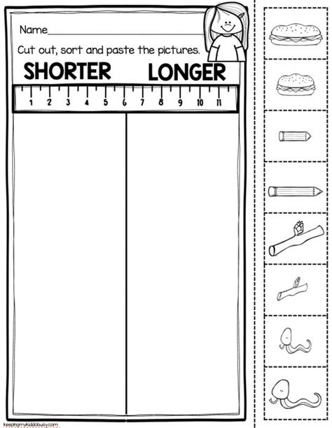 Lenght And Height Worksheets For Kindergarten Sixteenth Streets