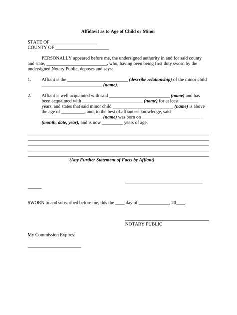 Affidavit Child Sample Form Fill Out And Sign Printable Pdf Template