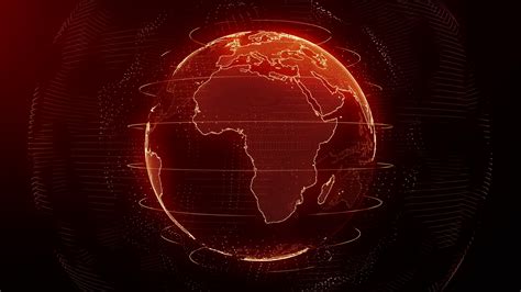 Futuristic Red Digital Earth Seamless Loop Stock Motion Graphics Sbv