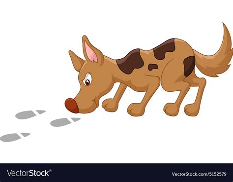 Cute Dog Cartoon Sniffing Royalty Free Vector Image