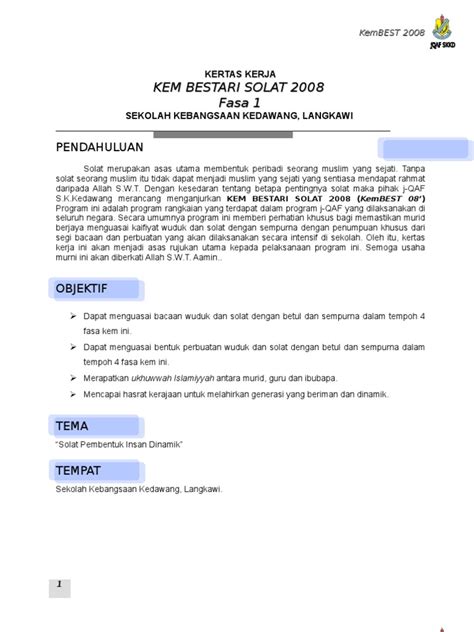 The file extension pdf and ranks to the instruction manuals category. Kertas Kerja Kem Bestari Solat