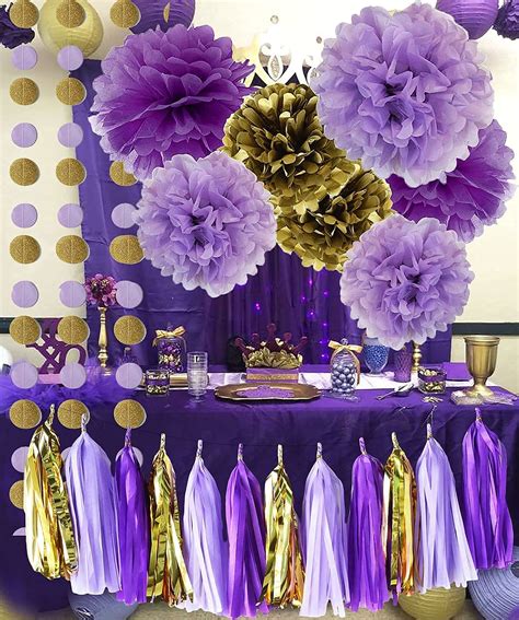 Qians Party Graduation Decorations 2022 Purple Gold Birthday