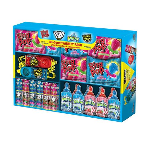 2 Packs 20 Count Per Pack Ring Pop Variety Party Pack Candy Assorted