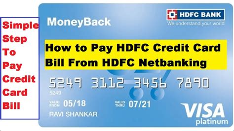 And while this might be a valid reason to close a card for some, there are other ways you can try to curb overspending without sacrificing your. How to pay online HDFC credit Card Bill from HDFC Bank by PC | Online HDFC Credit Card Payment ...