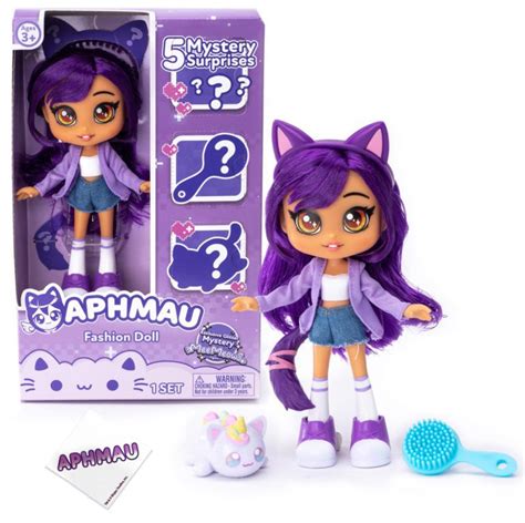 Aphmau Characters Hair Color Purple Cat Tail Polly Pocket Doll Eyes Bear Doll Doll Hair