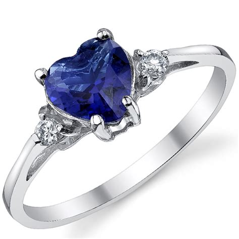 RingWright Co Women S Sterling Silver 925 Blue Simulated Sapphire
