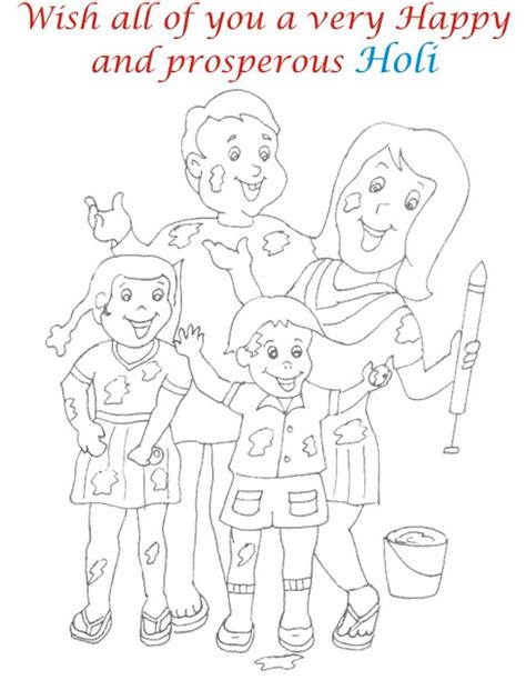 Happy Holi Colouring Page Images