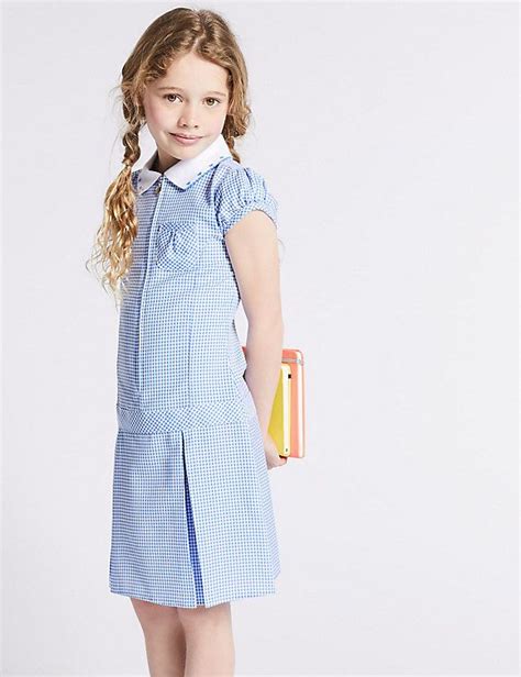 Girls Gingham Pleated Dress Mands In 2021 Gingham School Dress School Girl Dress School