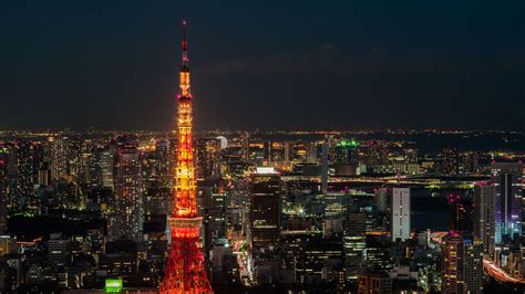 Download Wallpaper 1920x1080 Tokyo Night City Tower