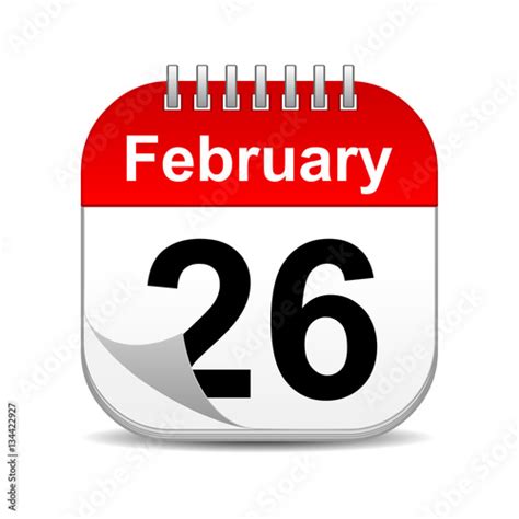 February 26 On Calendar Icon Stock Photo And Royalty Free Images On