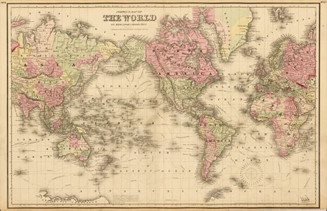 Coltons Map Of The World On Mercators Projection Barry Lawrence