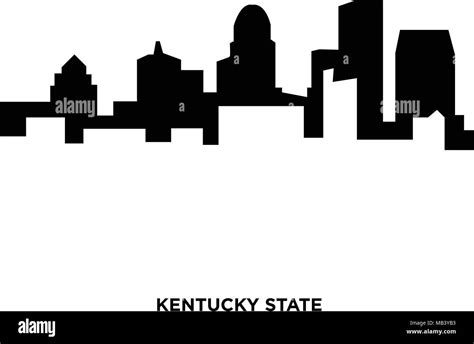 Kentucky State Silhouette On White Background In Black Stock Vector