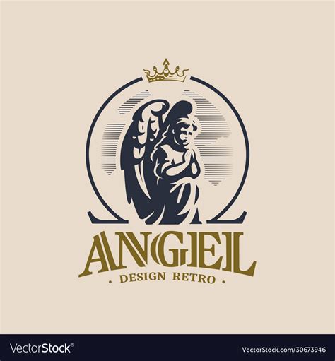 Angel Child Prays Standing On His Knee Royalty Free Vector