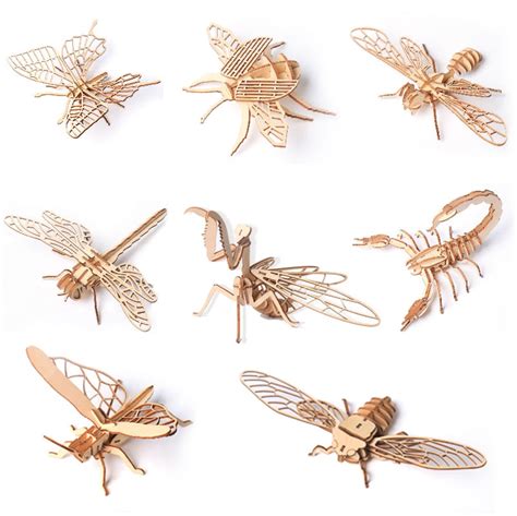 Small 3d Wooden Insect Jigsaw Puzzles 8 Varieties