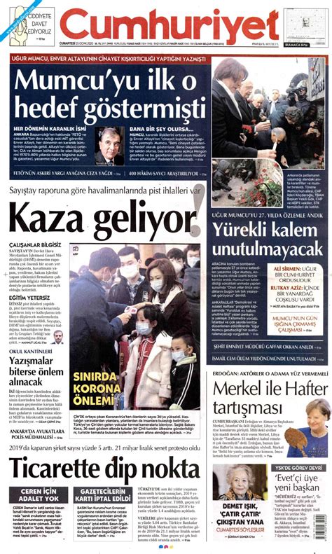 Cumhuriyet Gazetesi Ocak Cumartesi
