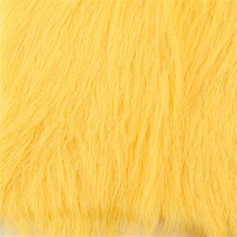 Long Pile Yellow Faux Fur Fabric And Material Basic Craft Supplies