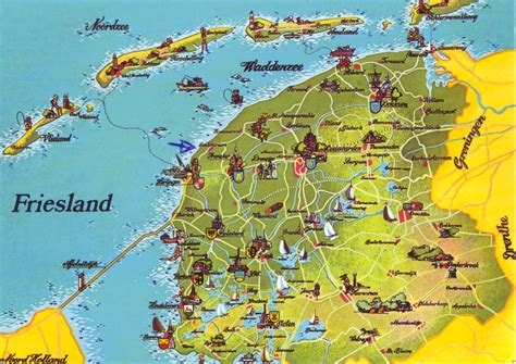 Friesland Postal Card Map Friesland Netherlands