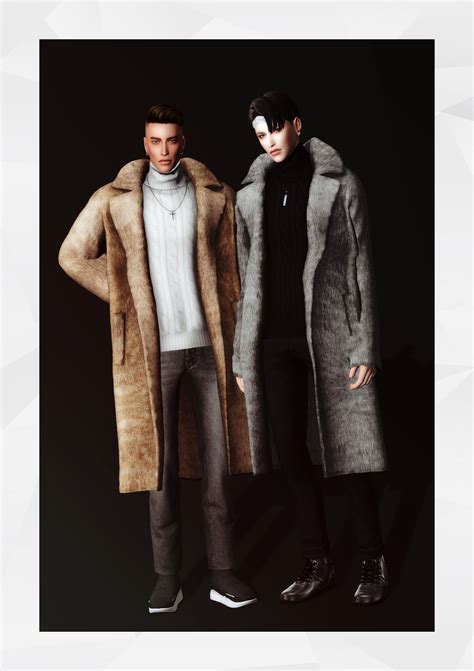 Fur Coat Sims 4 Men Clothing Sims 4 Male Clothes Sims 4