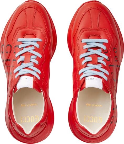 Gucci Red 100th Anniversary Rhyton Sneakers Inc Style