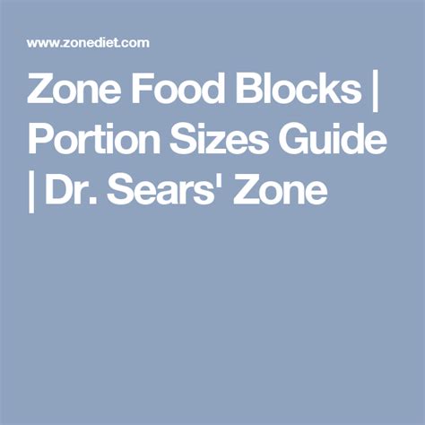 Zone Food Blocks Portion Sizes Guide Portion Size Guide Portion