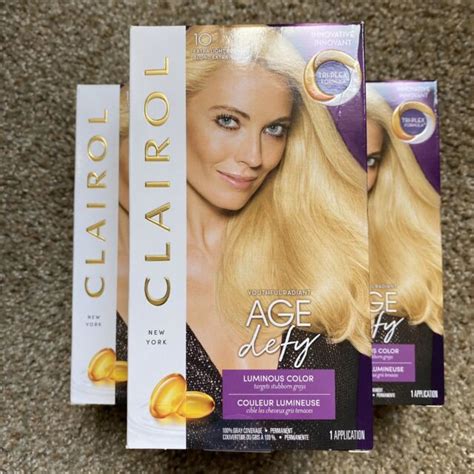 3 Clairol Age Defy 10 Extra Light Blonde Luminous Color Permanent Hair
