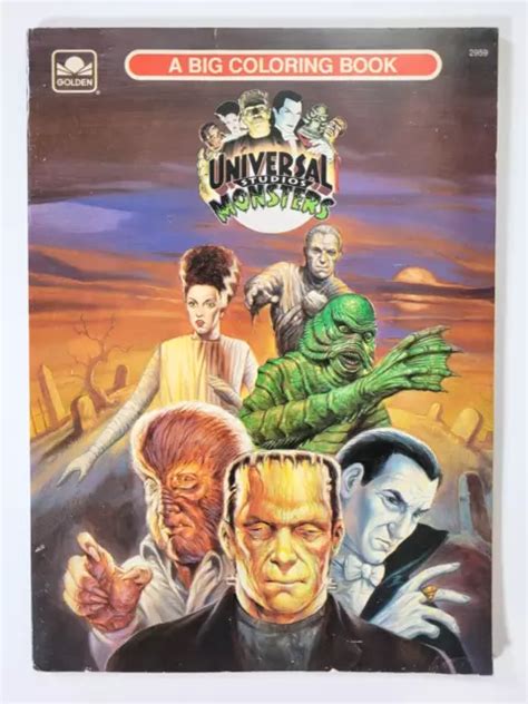 Vintage Universal Studios Monsters Golden Big Coloring Book 1991 Unused