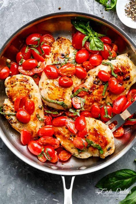 Prepare pasta or rice according to package directions and serve with sauce and chicken. Garlic Tomato Basil Chicken - Cafe Delites