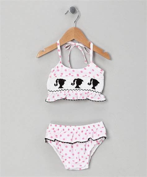 Consolidated Clothiers White And Pink Polka Dot Girl Bikini Infant