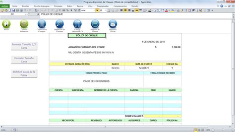 Programa Control e Impresión de Cheques Soluciones en Excel Desarrollo de Software en Excel