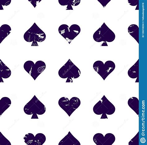 Vector Seamless Patterns With Icons Of Playings Cards Spades Card