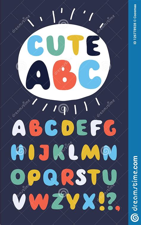 Collection Of Three Funny Alphabets And Set Of Numbers Cute Colorful