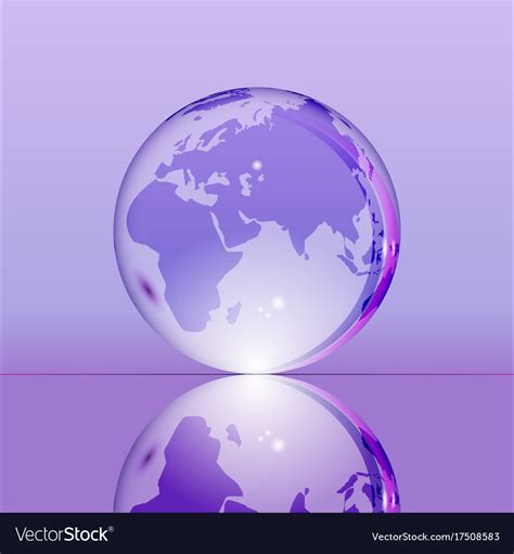 Purple Shining Transparent Earth Globe Royalty Free Vector