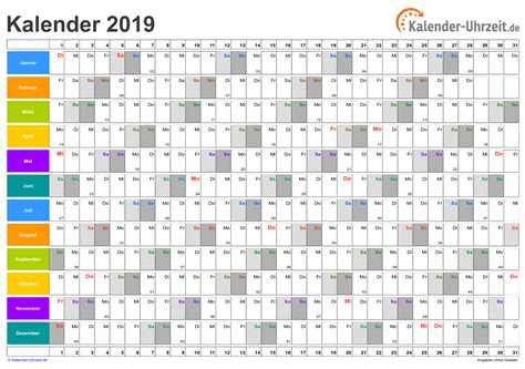 Kalender 2019 Zum Ausdrucken Gratis Vorlagen Zum Download Periodic