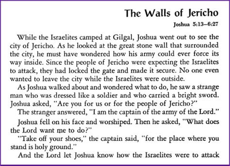 The Walls Of Jericho Story Kids Korner Biblewise