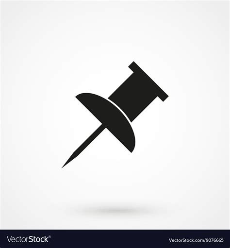 Push Pin Icon Black On White Background Royalty Free Vector
