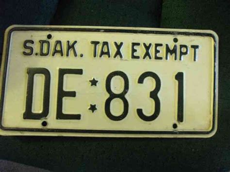 South Dakota Drivers Ed License Plate Tax Exempt Sd