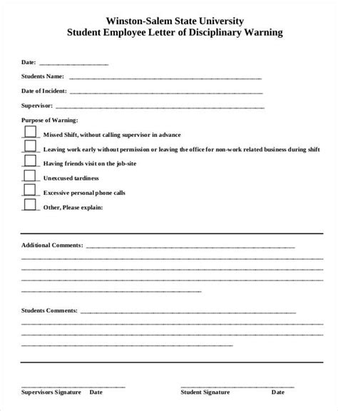 Employee Write Up Form Template