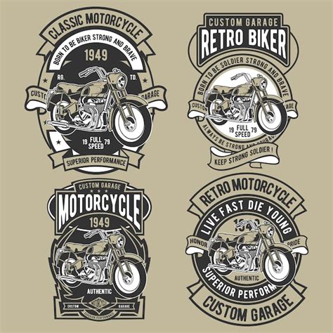 Premium Vector Classic Motorcycle Badge Set