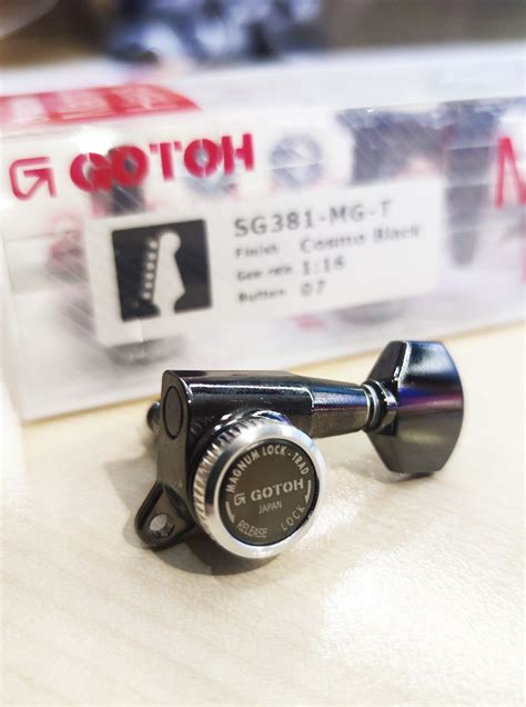 Gotoh Sg381 Mgt Magnum Lock Tuner Set 6 In Line Cosmo Black 07 Small Button Stageshop