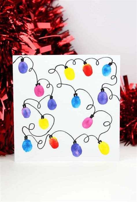 Fingerprint Christmas Lights Greeting Cards Emma Owl