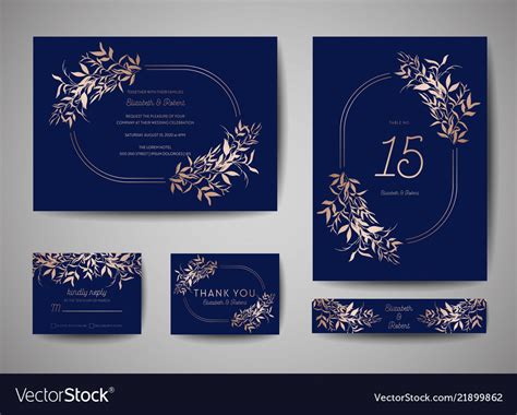 Luxury Wedding Save The Date Invitation Cards Vector Image