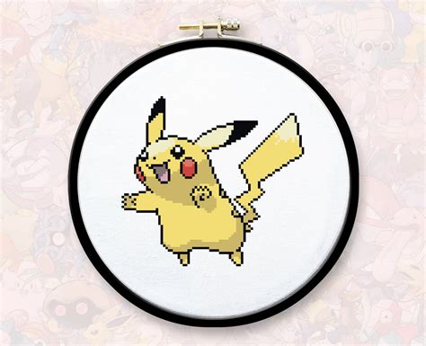 025 Pikachu Pokemon Cross Stitch Pattern Etsy