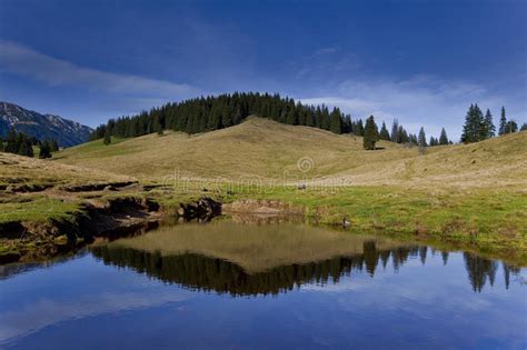 Beautiful Mountain Scenery With Lake Reflection Royalty Free Stock