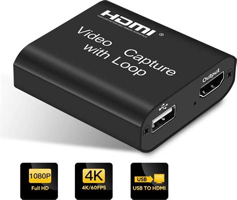 elikliv 1080p 4k hdmi video capture device with loop out hdmi to usb 2 0 video capture card 4k