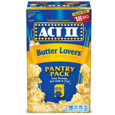 Act Ii Butter Lovers Microwave Popcorn 275 Oz 18 Ct