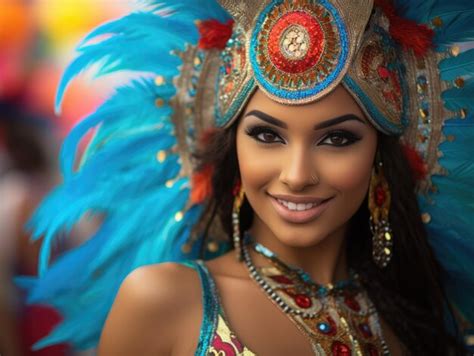 premium ai image very beautiful hot latin girl wear carnival dress a